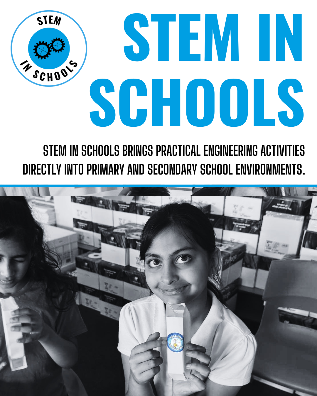 Pupils taking part in a STEM workshop at school