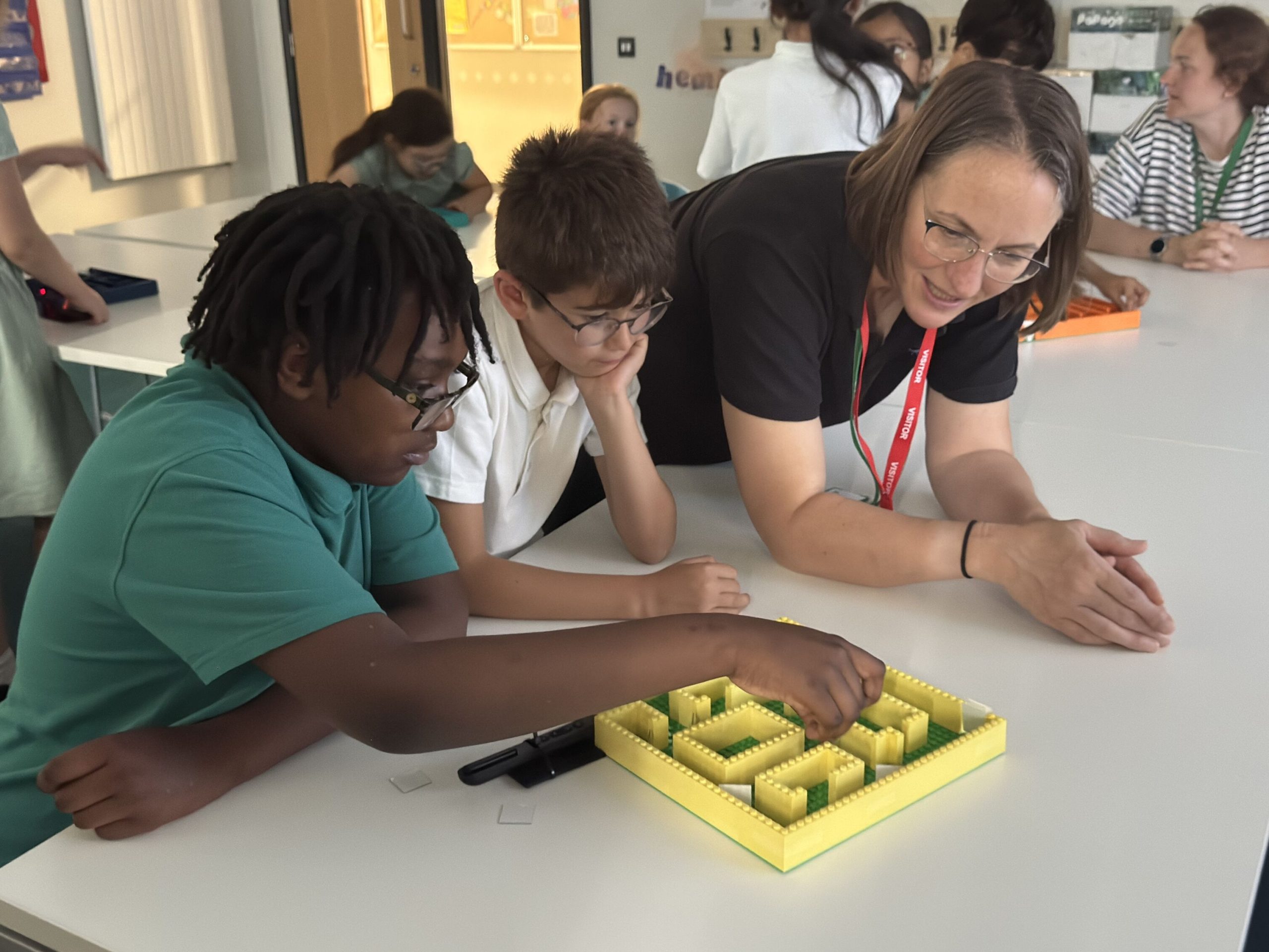 Students taking part in a hands-on STEM workshop